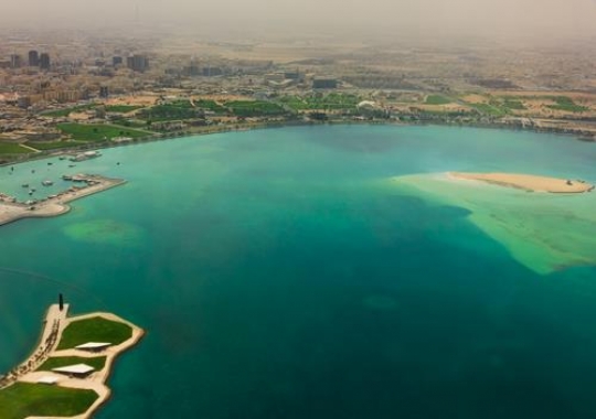 aerial view of qatar
