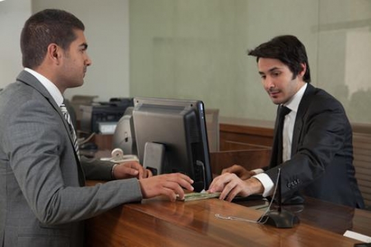 customer and bank teller