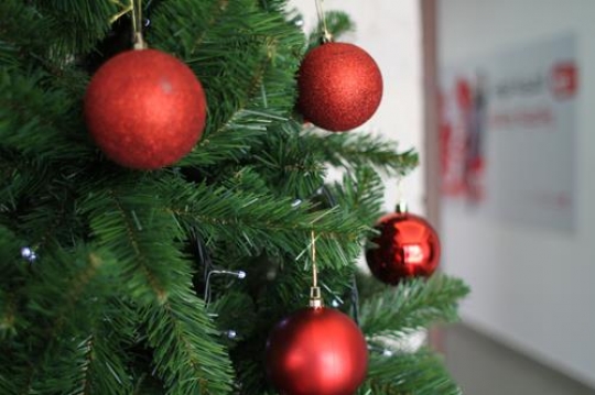christmas decoration hanging on tree