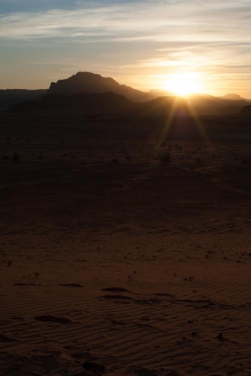 sunset above wadi rum desert,J