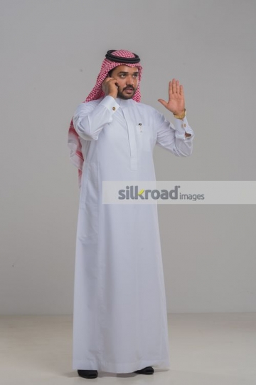 Businessman having a serious conversation on the phone