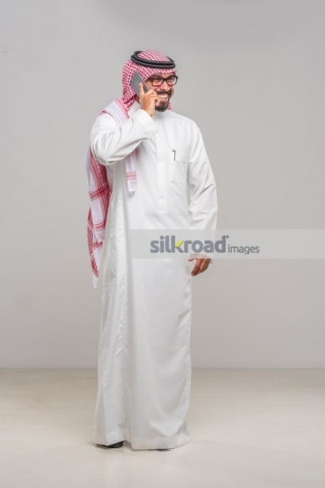 Middle Eastern Businessman on the phone|