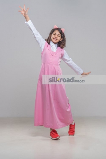 Young Arab kid having fun|