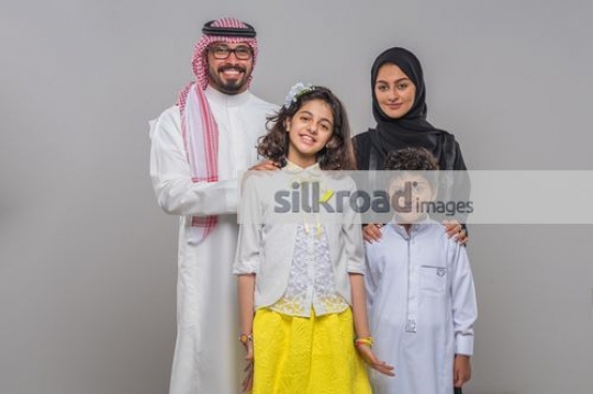 Family taking a photo together