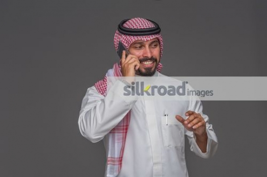 Middle Eastern businessman having a phone call