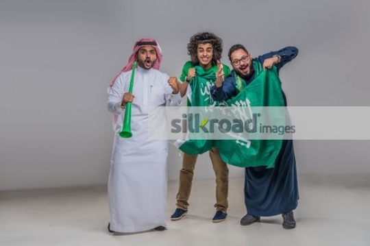 Middle Eastern Friends proudly celebrating their country|