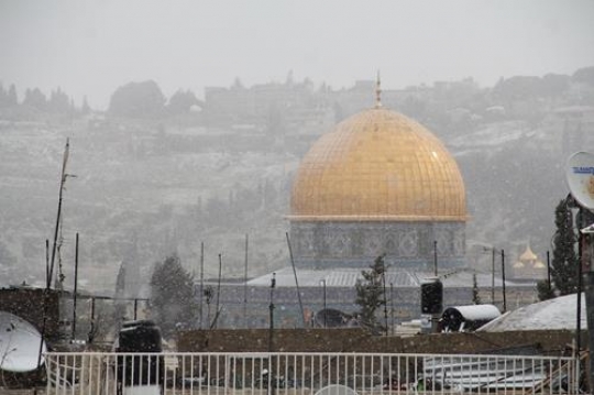 Al-Aqsa Mosque in snow