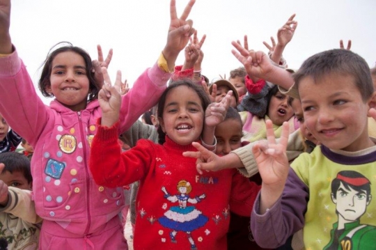 group of children from Zaatari