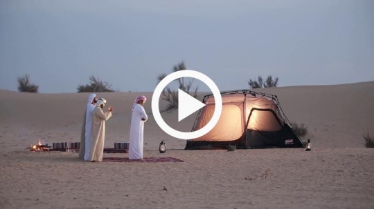 Sunset prayer in the desert
