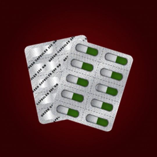 capsules packed in blister isolated on black