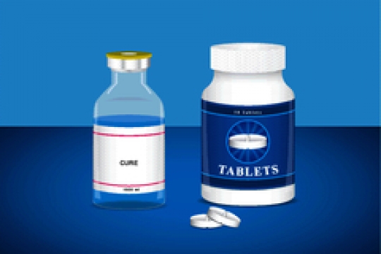 medical bottle with ampoules