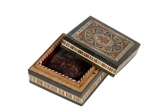 Dried Dates Inside Wooden Box