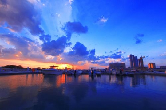 skyscrapers city sea view by t