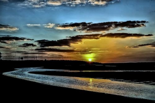 Beautiful sunset above the sea