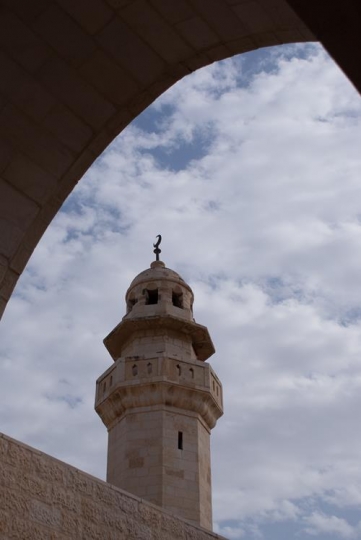 minaret of the abu ubayda mosque in the jordan valley in Jordan