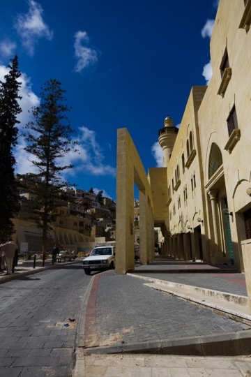View of the town of Salt in Jordan, Al salt Mosque