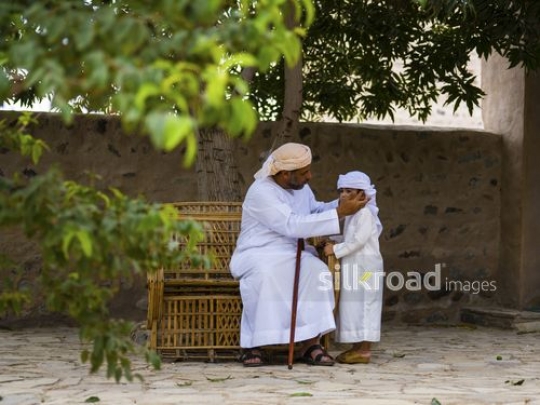 Grandfather with kid|-