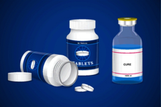 pill bottle with medical ampou