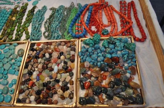 colorful  necklaces in souq ja