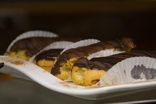 chocolate donuts on a plate