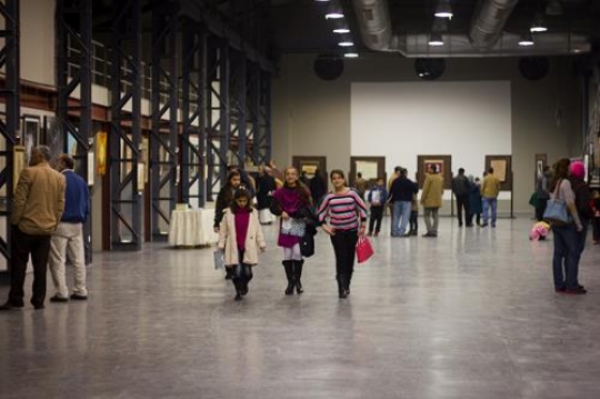 people at an art exhibition