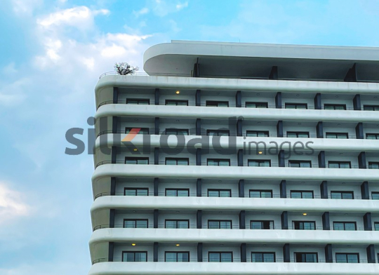 Modern Hotel Building with Spacious Balconies