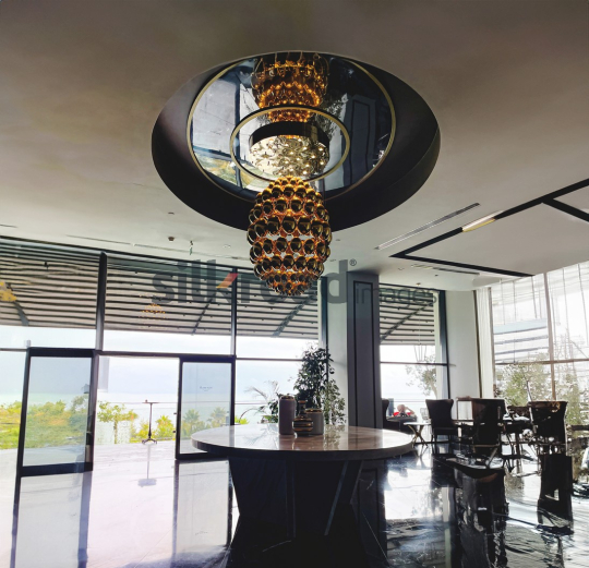 Modern Luxury Hotel Lobby with Designer Chandelier