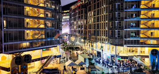 Night View of Modern Al Abdali Area in Amman, Jordan