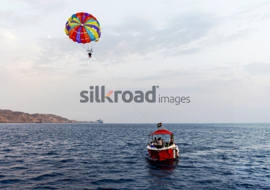 Parasailing Adventure in Aqaba at Sunset