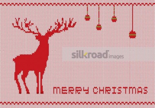 vector wool texture with deer and christmas wishing|