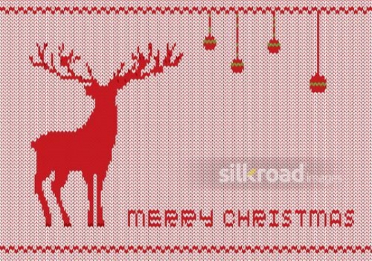 vector wool texture with deer and christmas wishing|