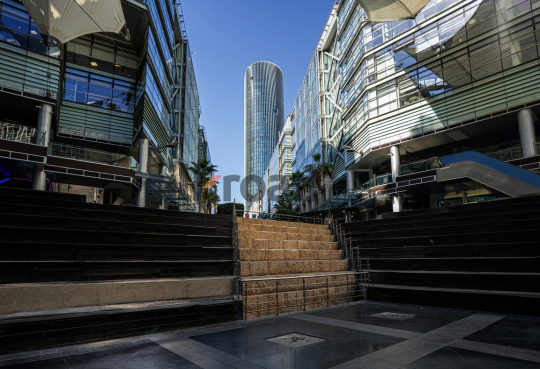 Rotana Hotel Tower with Doves in Flight, Al Abdali Boulevard, Amman