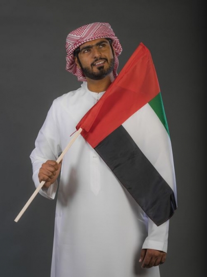 Emirati man celebrating national day