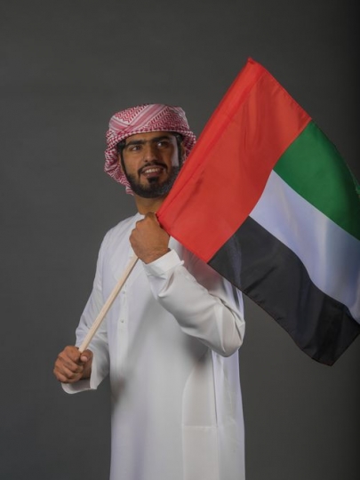 Emirati man celebrating national day