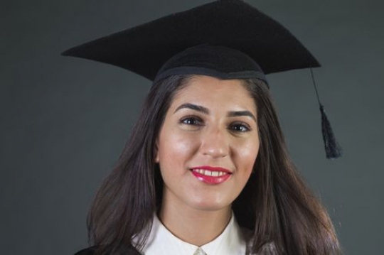 Middle Eastern woman graduated