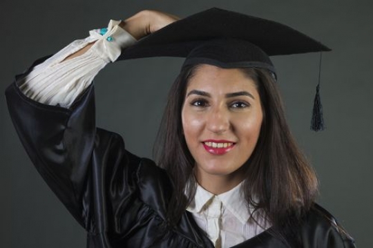 Middle Eastern student graduated