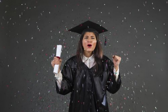 Middle Eastern woman excited