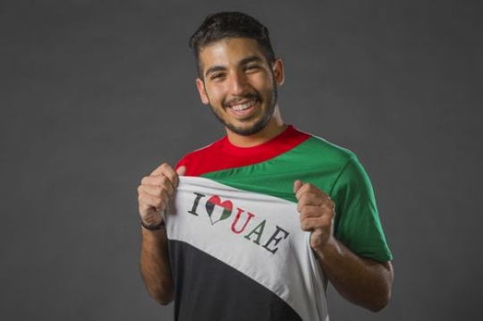 Man embracing his love for the UAE
