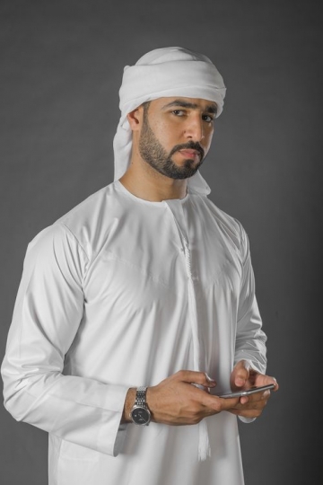 Arab Businessman texting |-