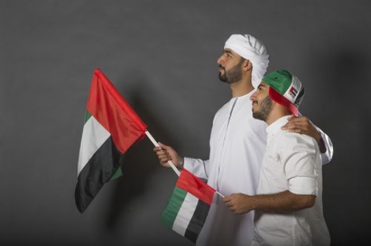 Men celebrating the UAE National Day