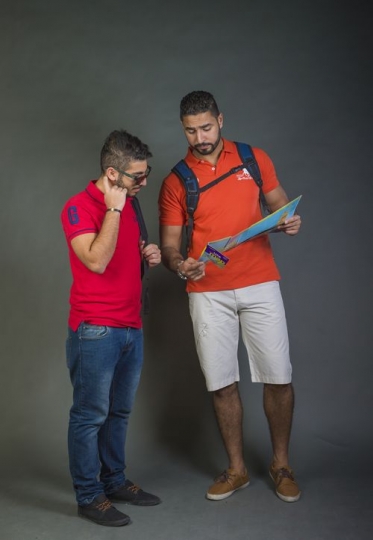 Friends traveling together|-