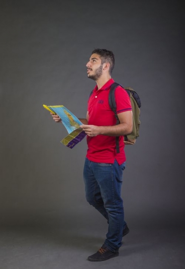Arab man traveling|-